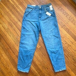 Warp+Weft PAS high-wasted barrel jeans NWT